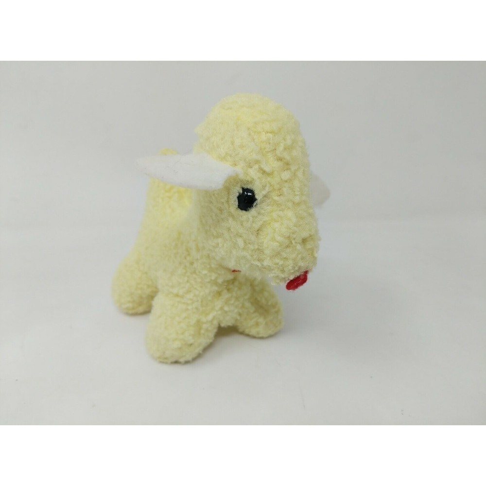 Eden Stuffed Plush‎ Stuffed Animal Lamb Sheep Dog Wooly Cream Ivory Rattle VTG